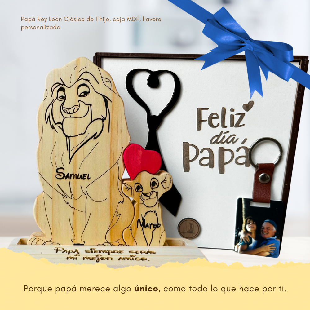 Papá Rey León y cachorro