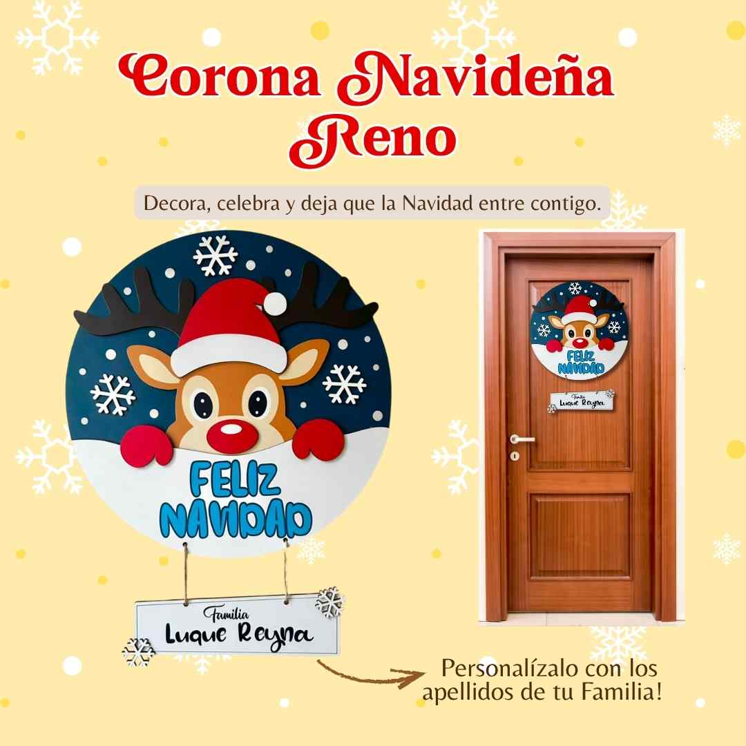 Corona Navideña Santa