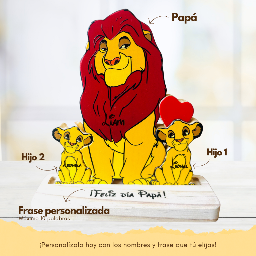 Papá Rey León y cachorro
