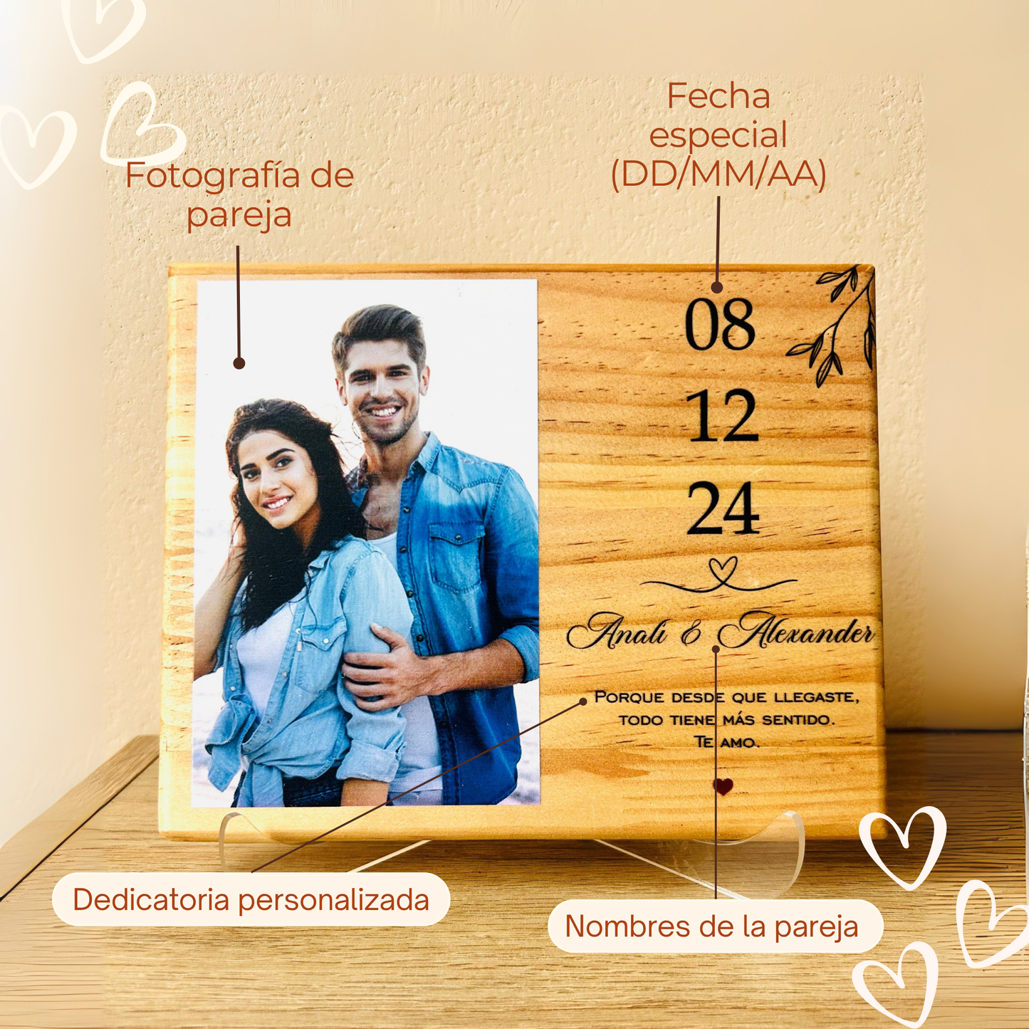 Cuadro Madera Pareja