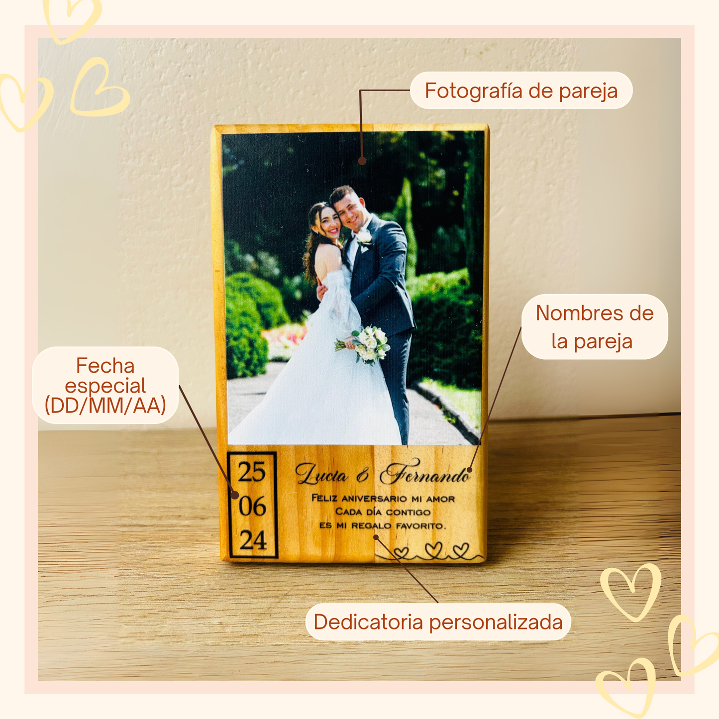 Cuadro Madera Pareja