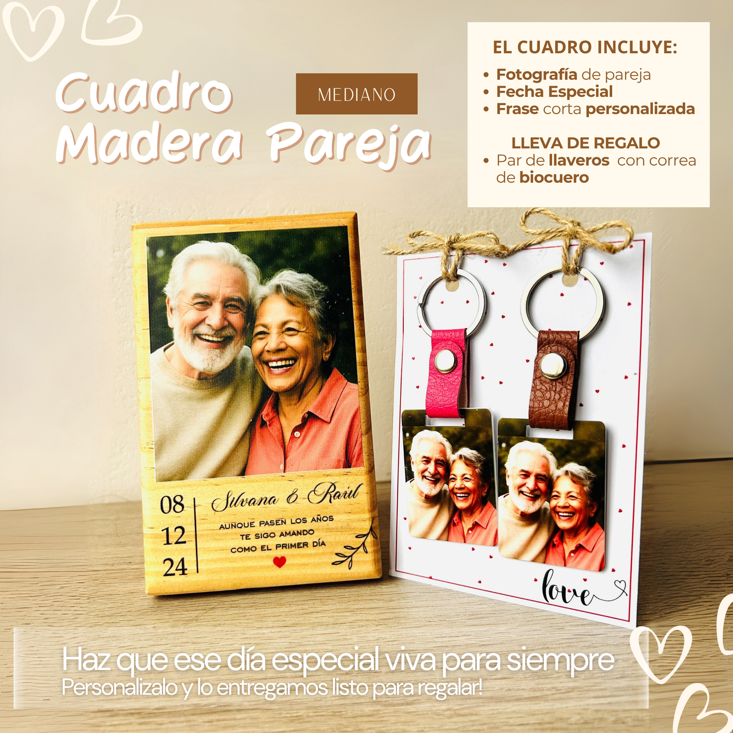 Cuadro Madera Pareja