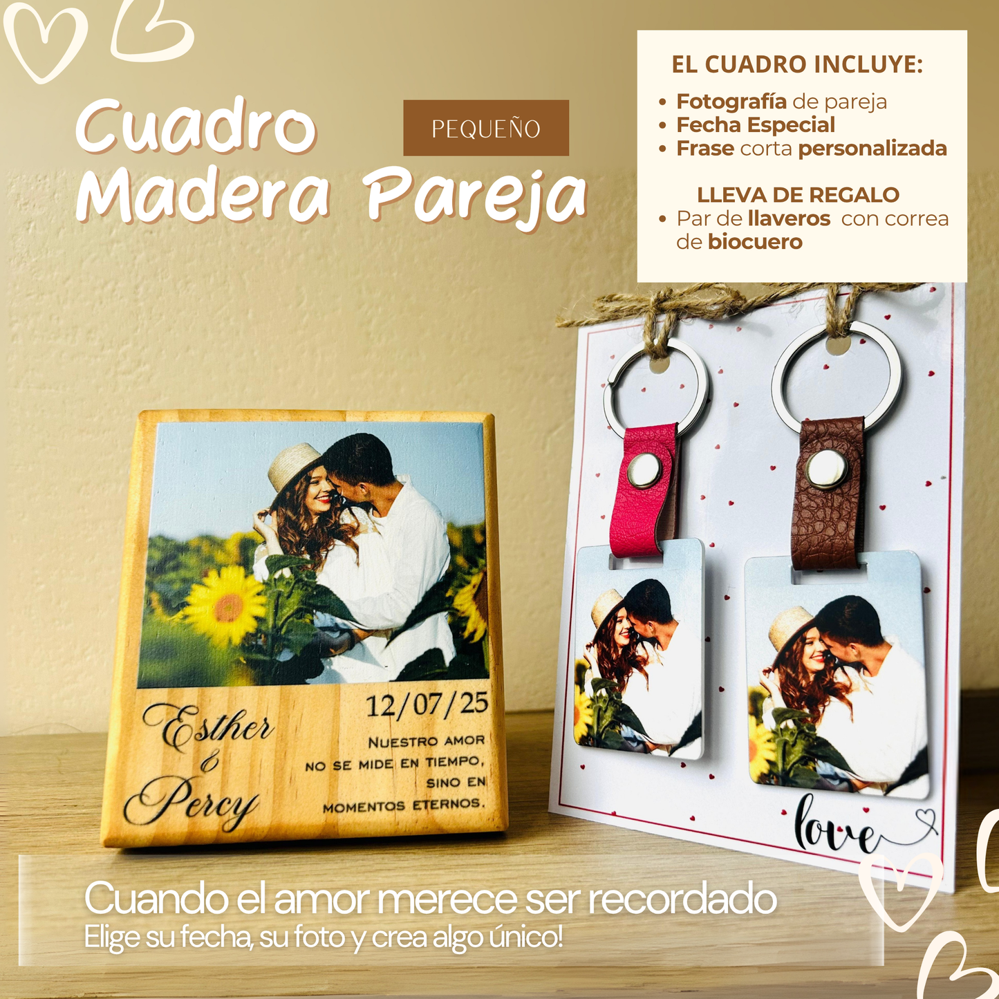 Cuadro Madera Pareja