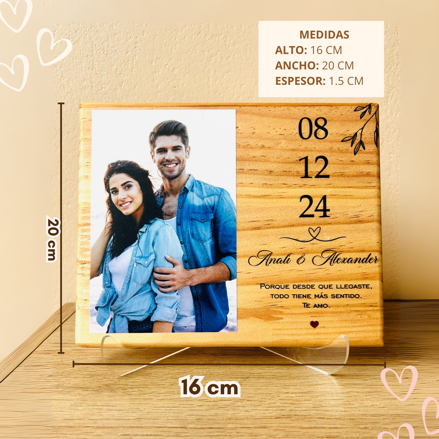 Cuadro Madera Pareja