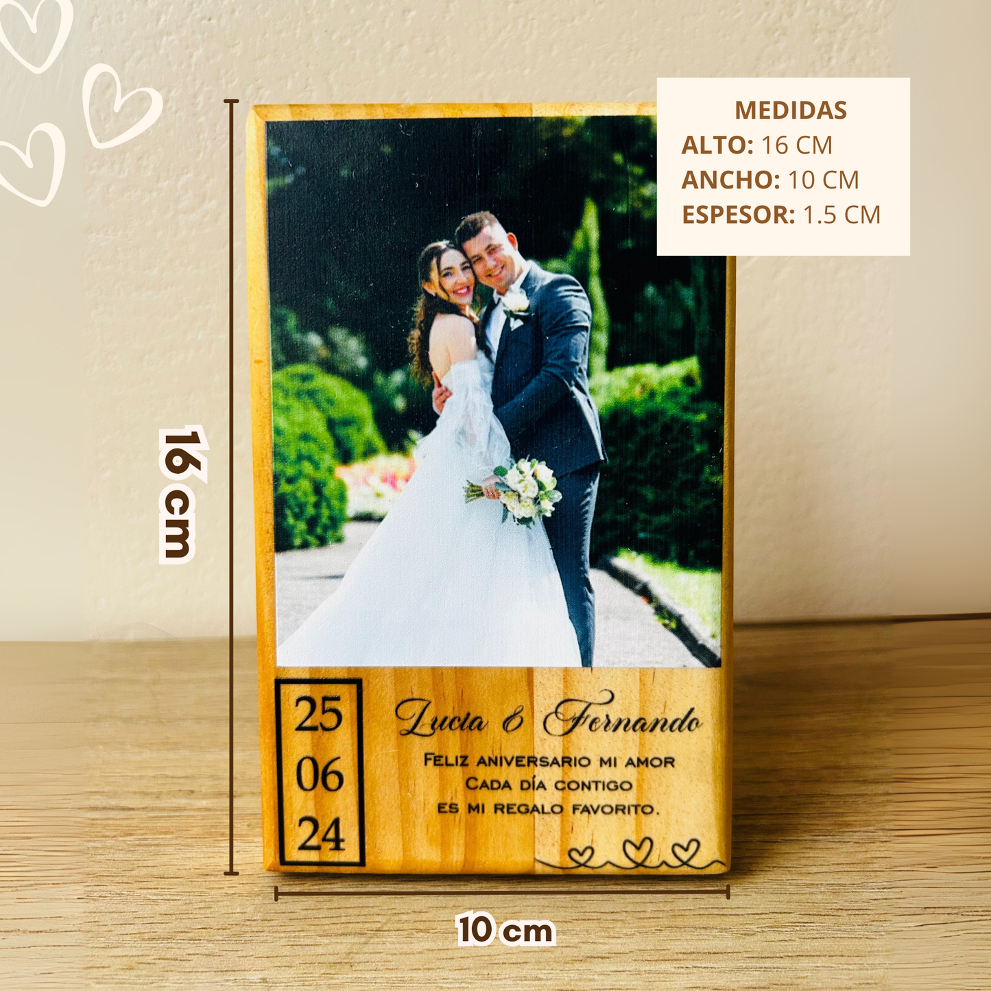 Cuadro Madera Pareja