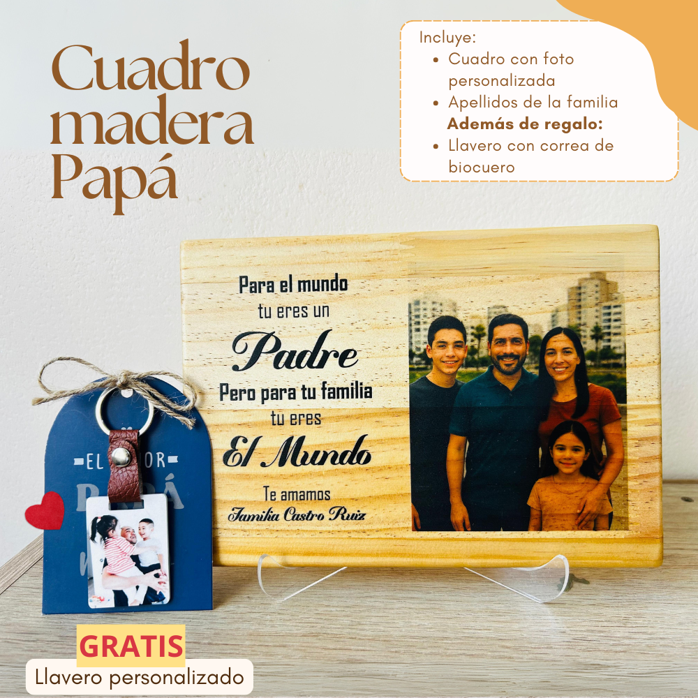Cuadro Papá Madera