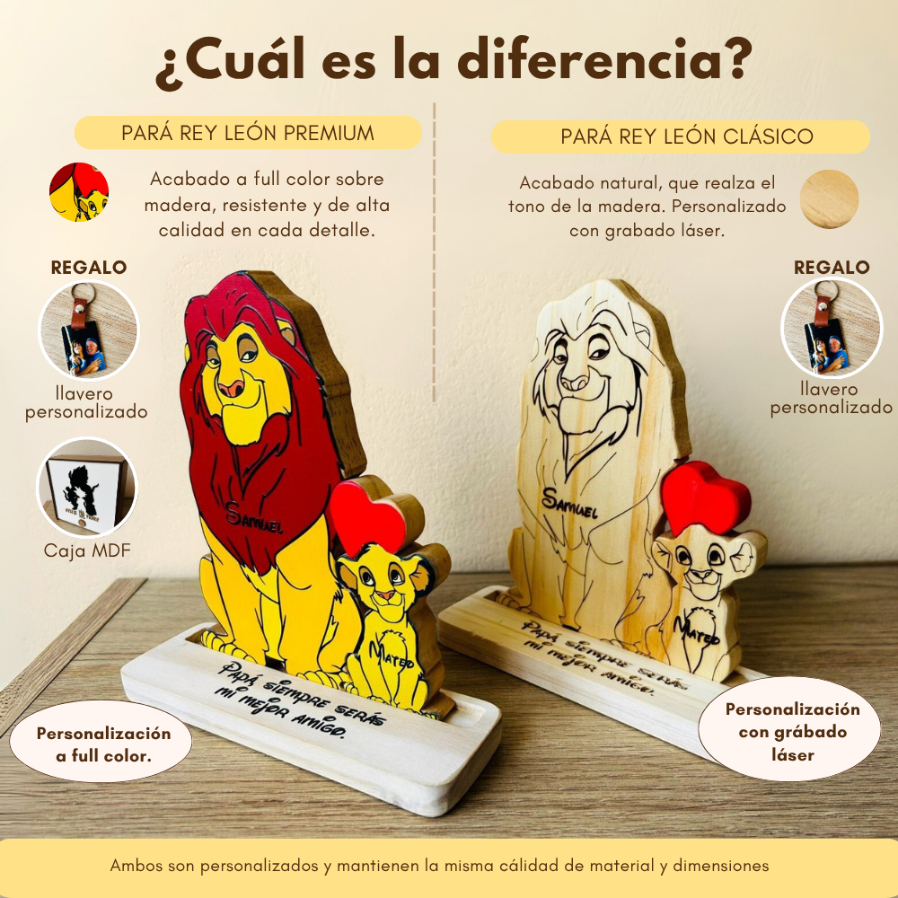 Papá Rey León y cachorro