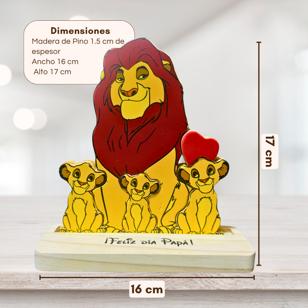 Papá Rey León y cachorro