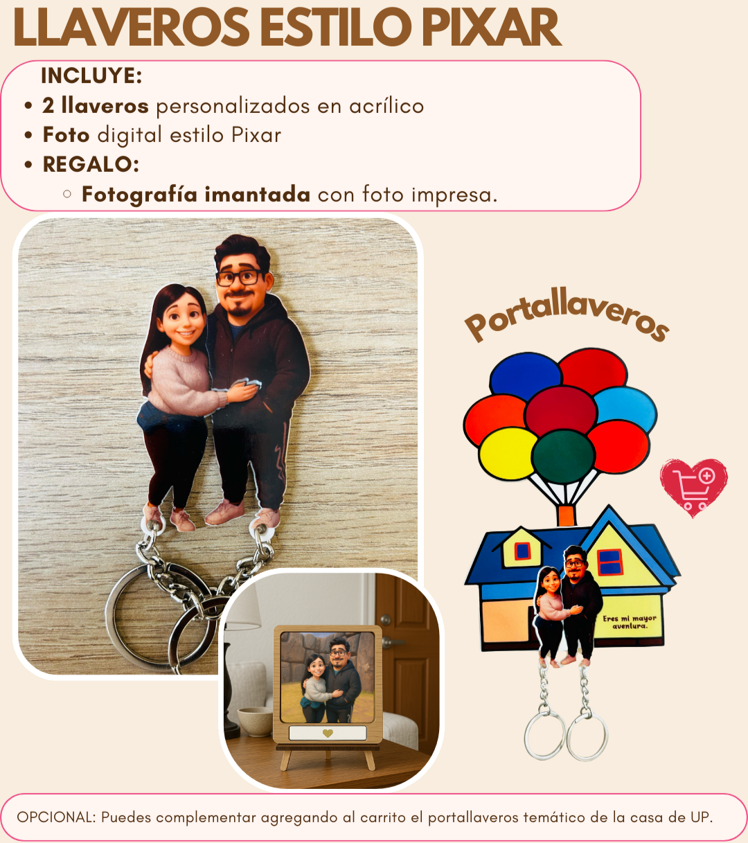 Llaveros Personalizados Estilo Pixar