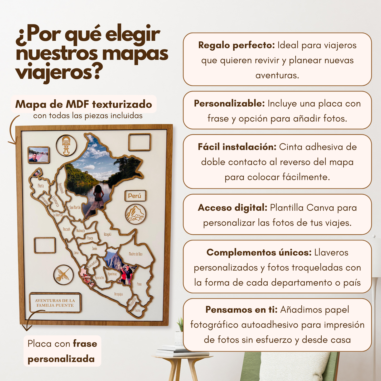 Mapa Viajero del Perú con Marco