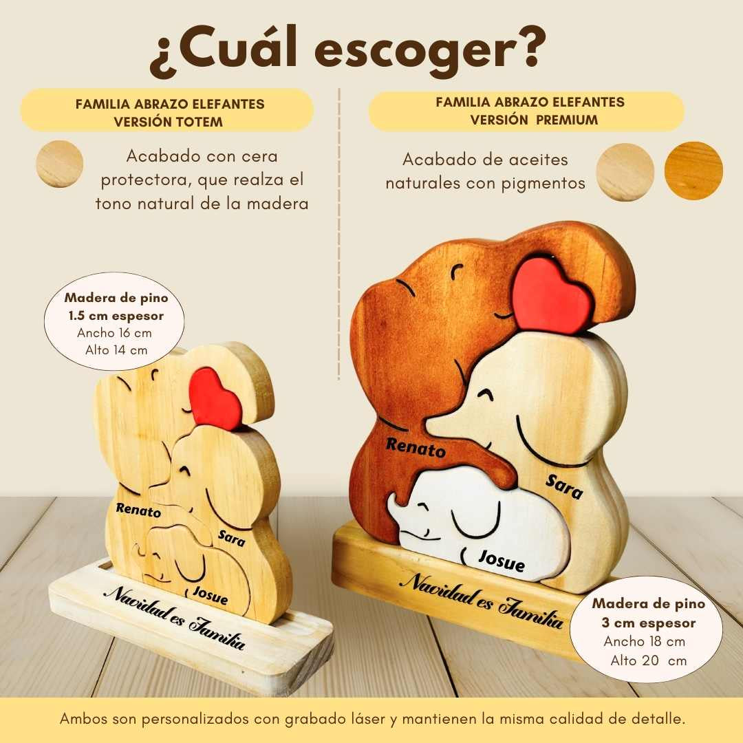 Familia Abrazo de Elefantes Tótem