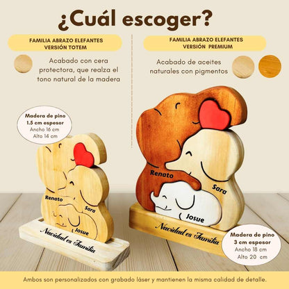 Familia Abrazo de Elefantes Tótem