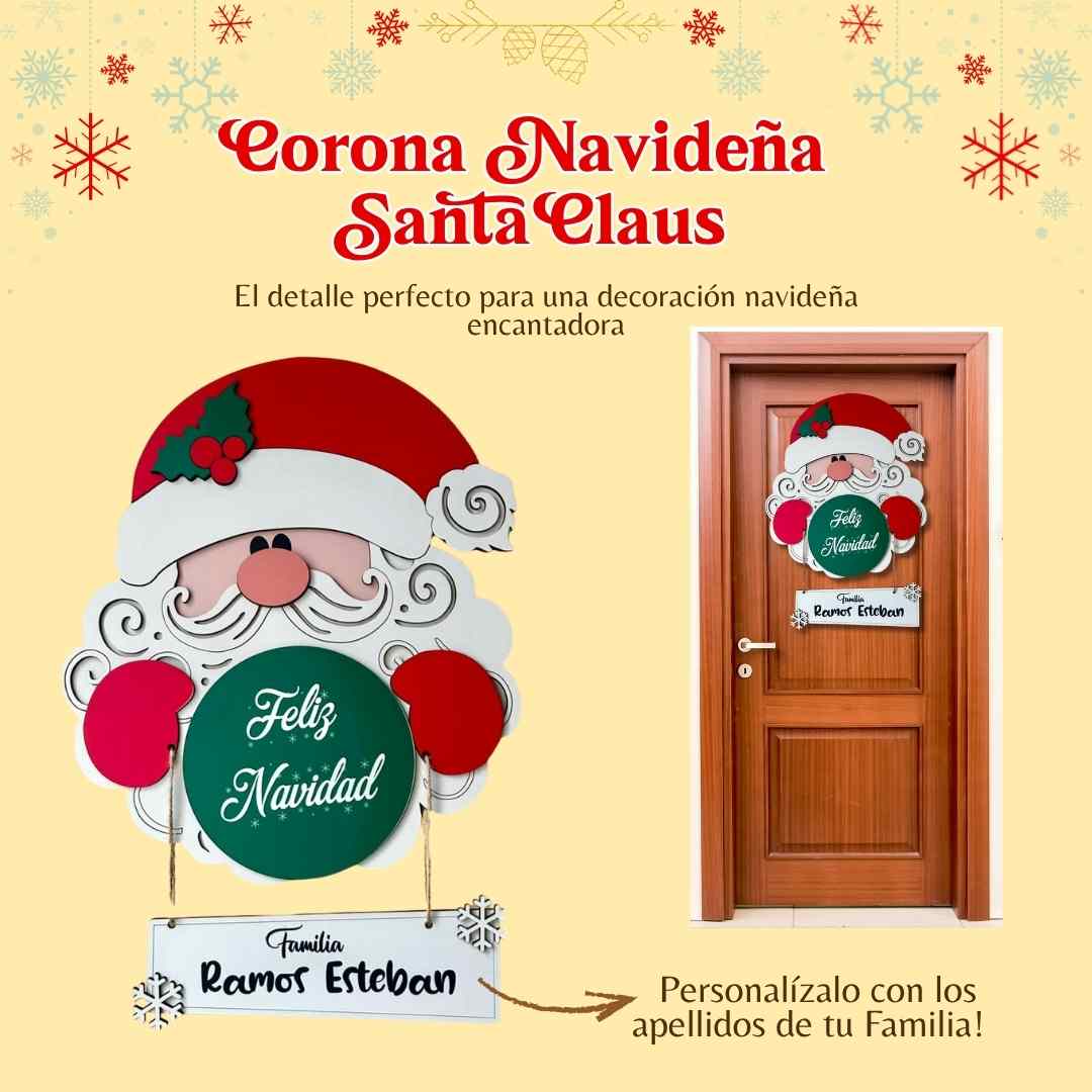 Corona Navideña Santa