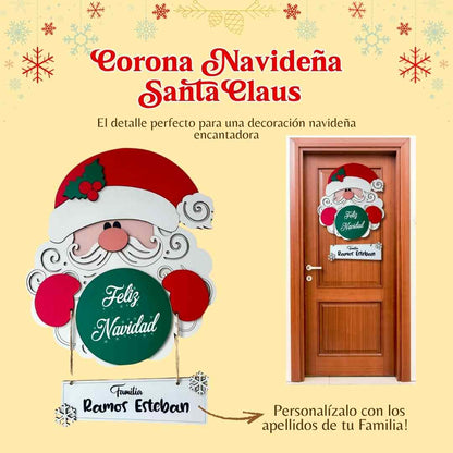 Corona Navideña Santa
