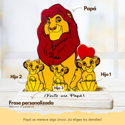Papá Rey León y cachorro