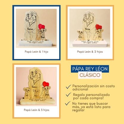 Papá Rey León y cachorro