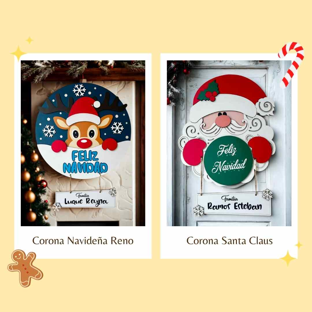Corona Navideña Santa