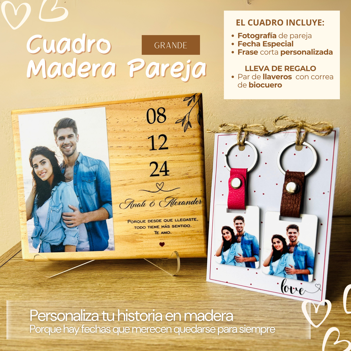 Cuadro Madera Pareja