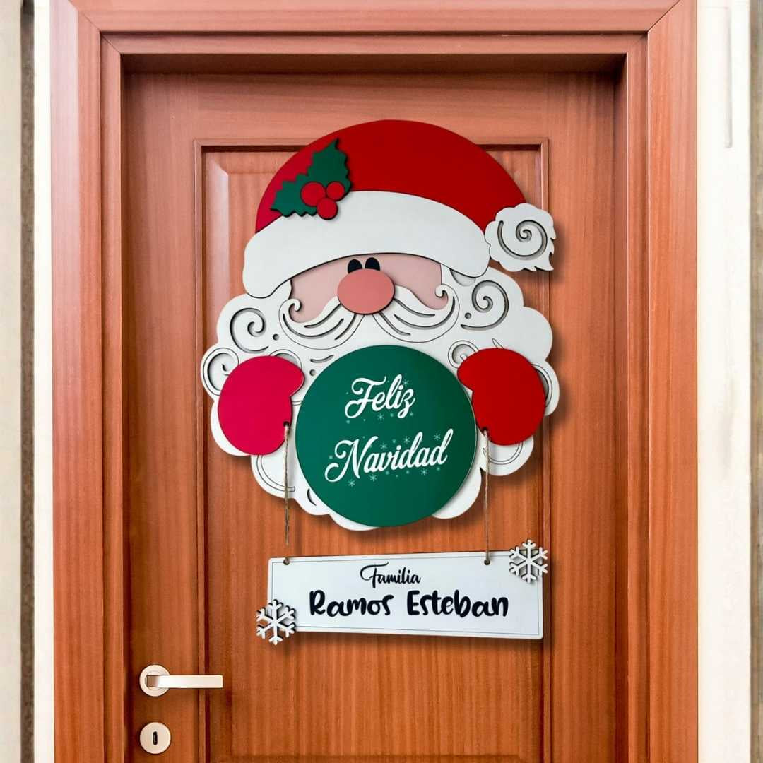 Corona Navideña Santa