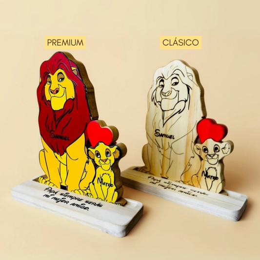 Papá Rey León y cachorro