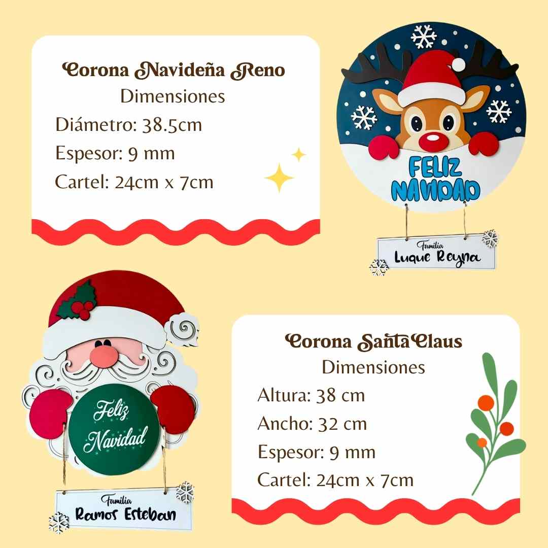 Corona Navideña Santa