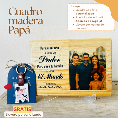 Cuadro Papá Madera
