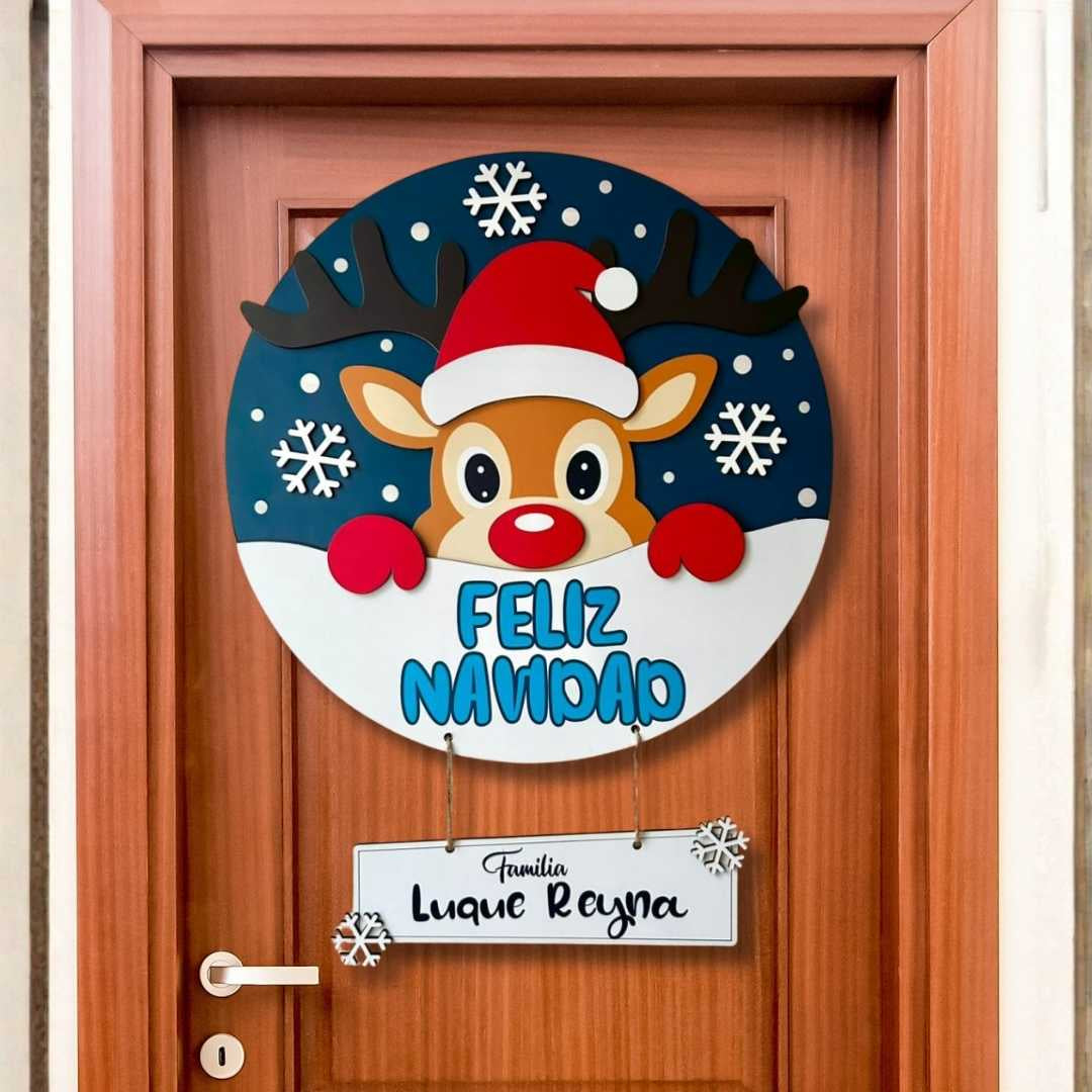 Corona Navideña Reno