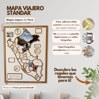 Mapa Viajero del Perú con Marco